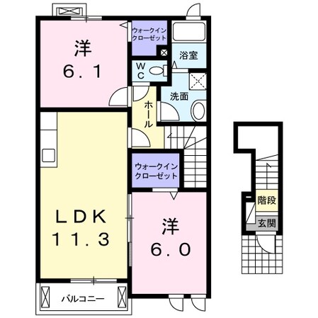 益生駅 徒歩59分 2階の物件間取画像